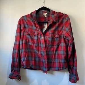 Forever 21 Flannel with Slit Back